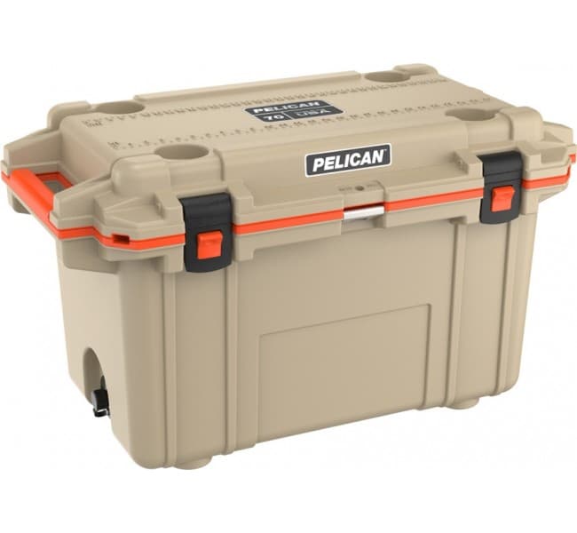 Холодильник Elite Cooler бежевый/оранжевый Pelican 70QT 70Q-2-TANORG