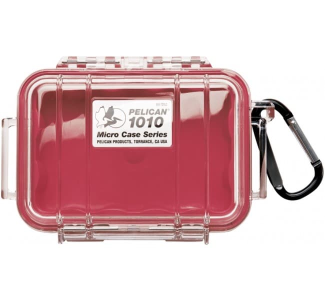 Защитный кейс Peli Micro 1010 прозрачный с красным вкладышем 1010-028-100E