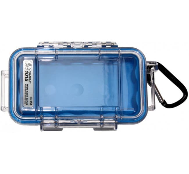 Защитный кейс Peli Micro 1015 прозрачный с голубым вкладышем 1015-006-100E