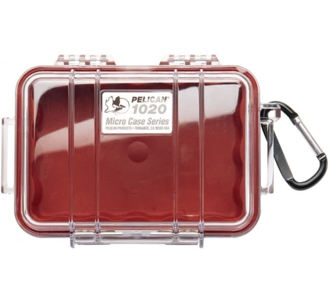 Защитный кейс Peli Micro 1020 прозрачный с красным вкладышем 1020-028-100E