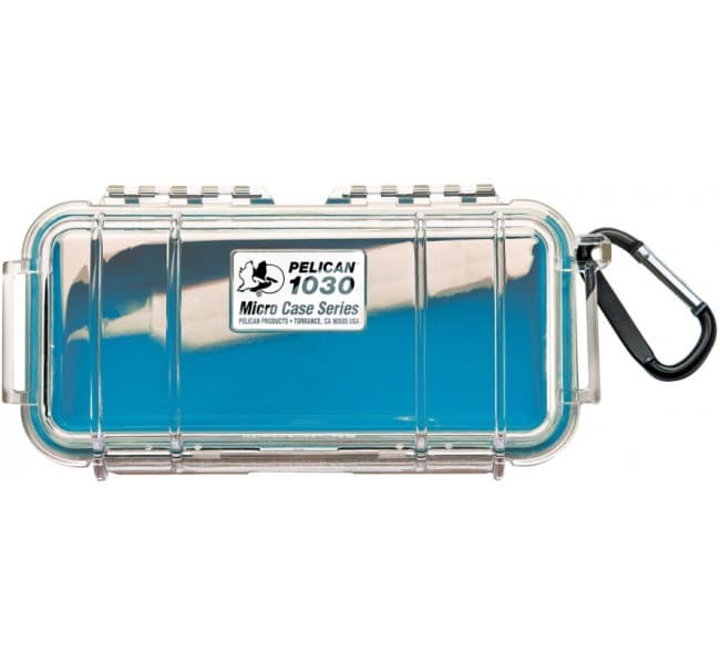 Защитный кейс Peli Micro 1030 прозрачный с голубым вкладышем 1030-026-100E