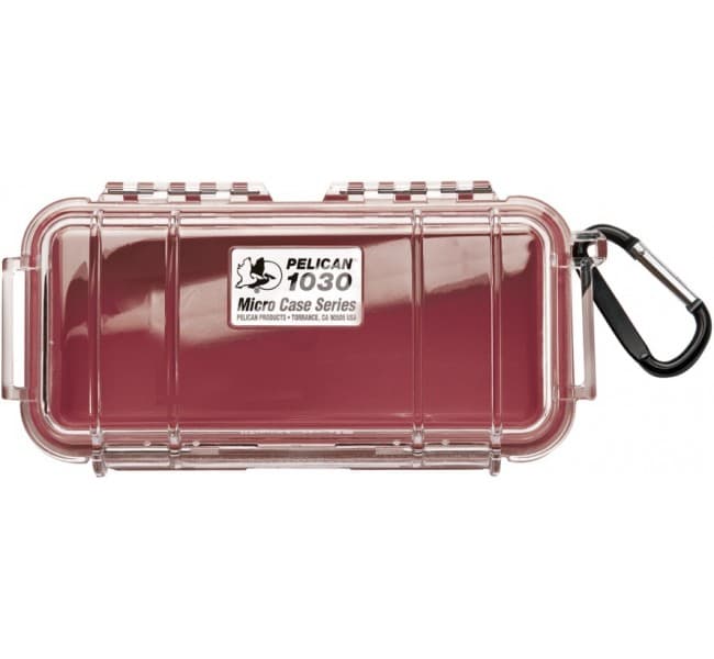 Защитный кейс Peli Micro 1030 прозрачный с красным вкладышем 1030-028-100E
