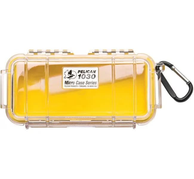 Защитный кейс Peli Micro 1030 прозрачный с желтым вкладышем 1030-027-100E