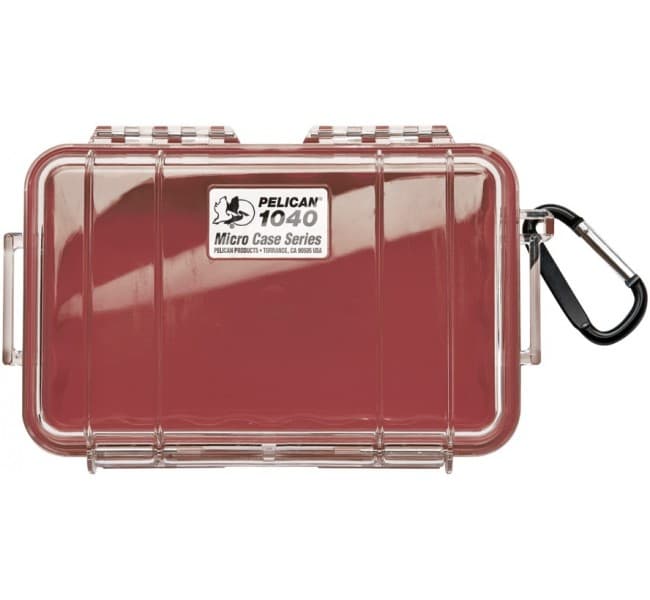 Защитный кейс Peli Micro 1040 прозрачный с красным вкладышем 1040-028-100E