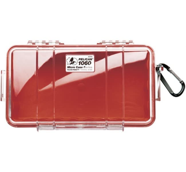 Защитный кейс Peli Micro 1060 прозрачный с красным вкладышем 1060-028-100E