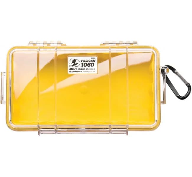 Защитный кейс Peli Micro 1060 прозрачный с желтым вкладышем 1060-027-100E