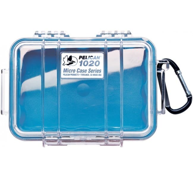 Защитный кейс Peli Micro прозрачный с голубым вкладышем 1020-026-100E