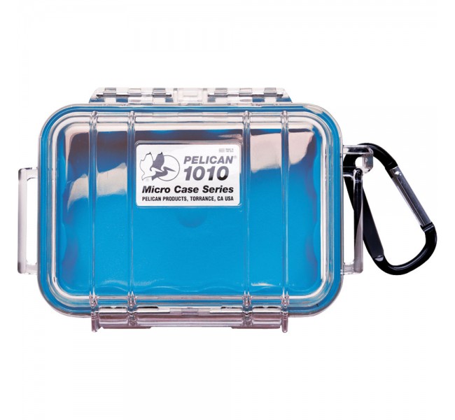 Кейс Pelican 1010 Micro Case прозрачный с голубым вкладышем 1010-026-100E