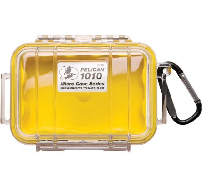Защитный кейс Peli Micro 1010 прозрачный с желтым вкладышем 1010-027-100E