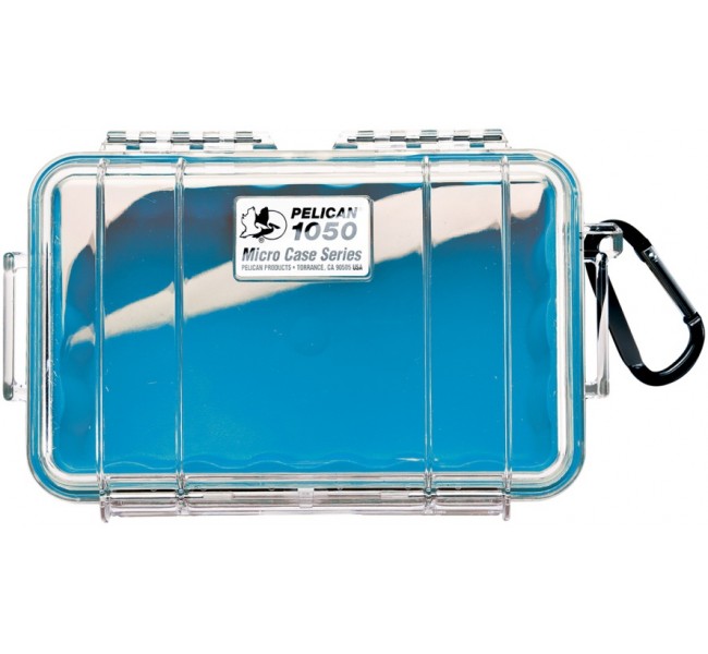 Защитный кейс Peli Micro 1050 прозрачный с голубым вкладышем 1050-026-100E